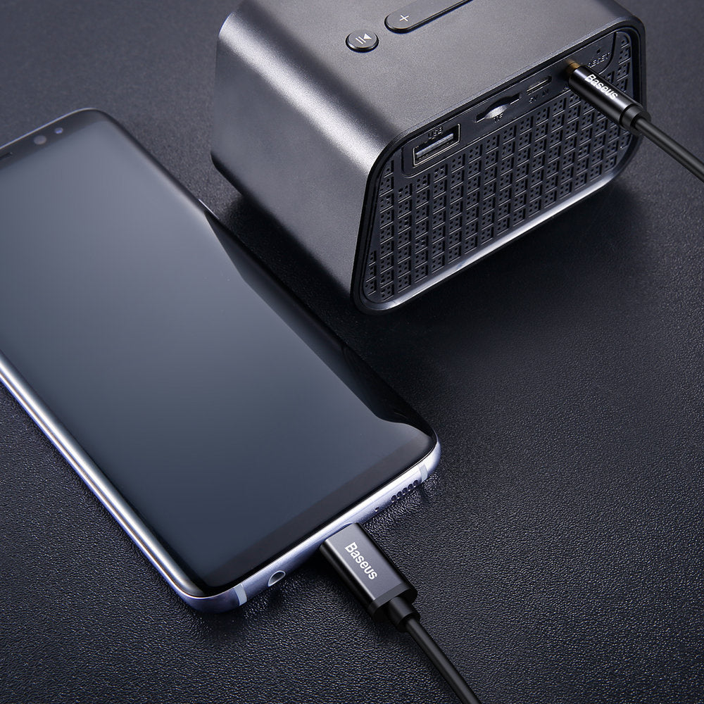 Baseus Kabel audio stereo AUX 3,5 mm mini jack – USB-C 120 cm