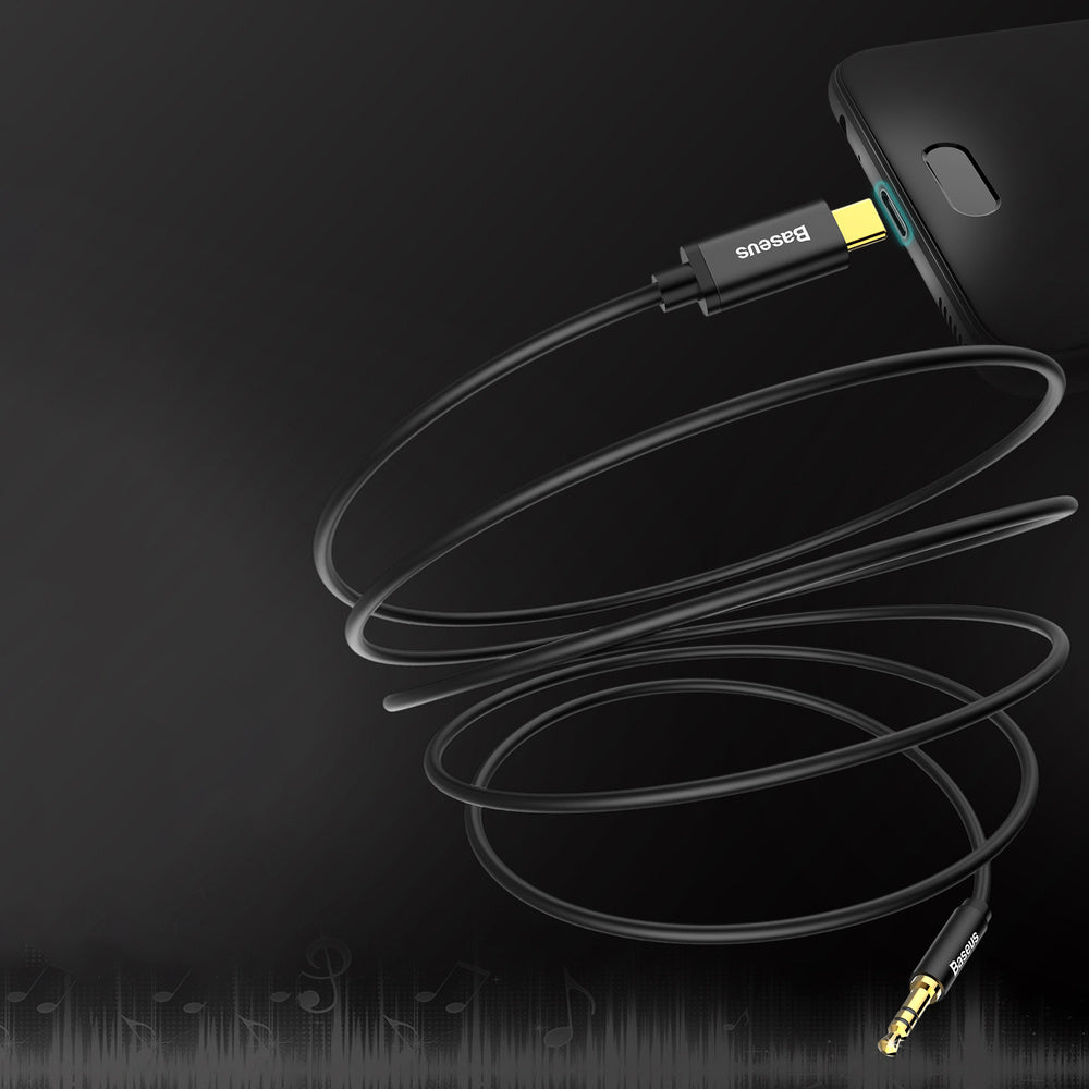 Baseus Kabel audio stereo AUX 3,5 mm mini jack – USB-C 120 cm