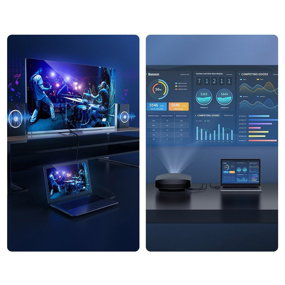 Baseus Kabel HDMI 2.0 4K 60 Hz 3D HDR 18 Gbps 2 m