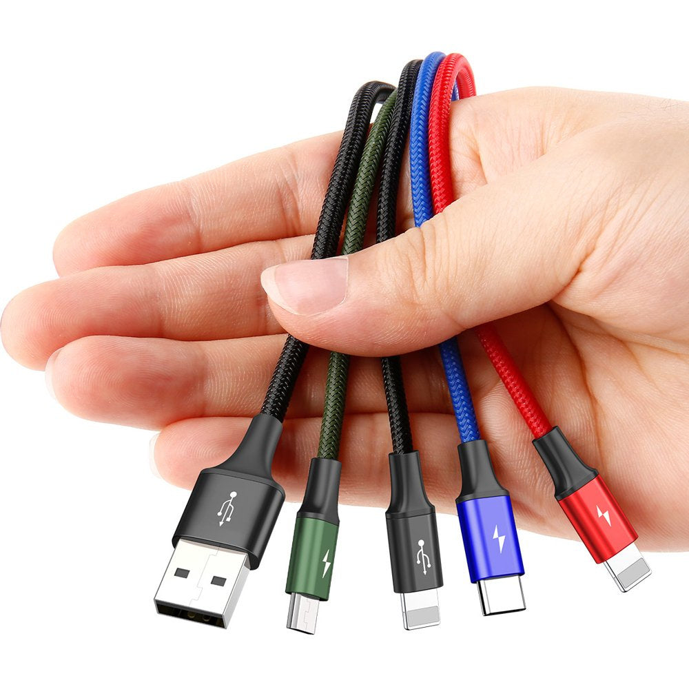 Baseus Kabel USB 4w1 2x Lightning / USB-C / micro USB w nylonowym oplocie 3,5A 1,2m
