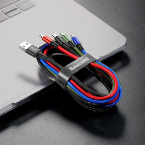 Baseus Kabel USB 4w1 2x Lightning / USB-C / micro USB w nylonowym oplocie 3,5A 1,2m