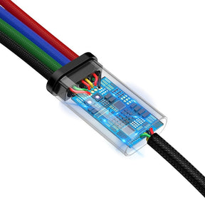 Baseus Kabel USB 4w1 2x Lightning / USB-C / micro USB w nylonowym oplocie 3,5A 1,2m