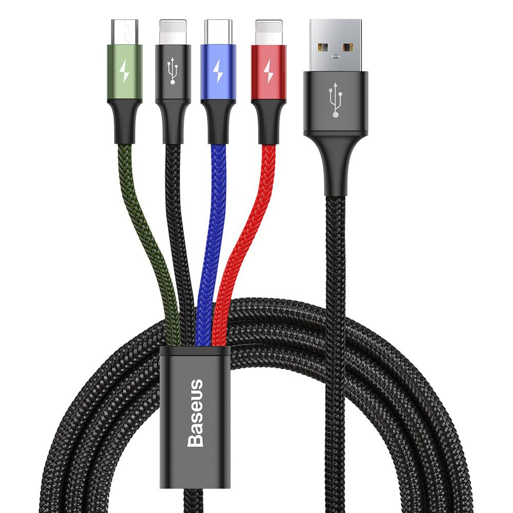 Baseus Kabel USB 4w1 2x Lightning / USB-C / micro USB w nylonowym oplocie 3,5A 1,2m