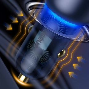 Baseus Ładowarka samochodowa USB-A / USB-C 65W SCP Quick Charge 4.0+ Power Delivery 3.0 z ekranem LCD