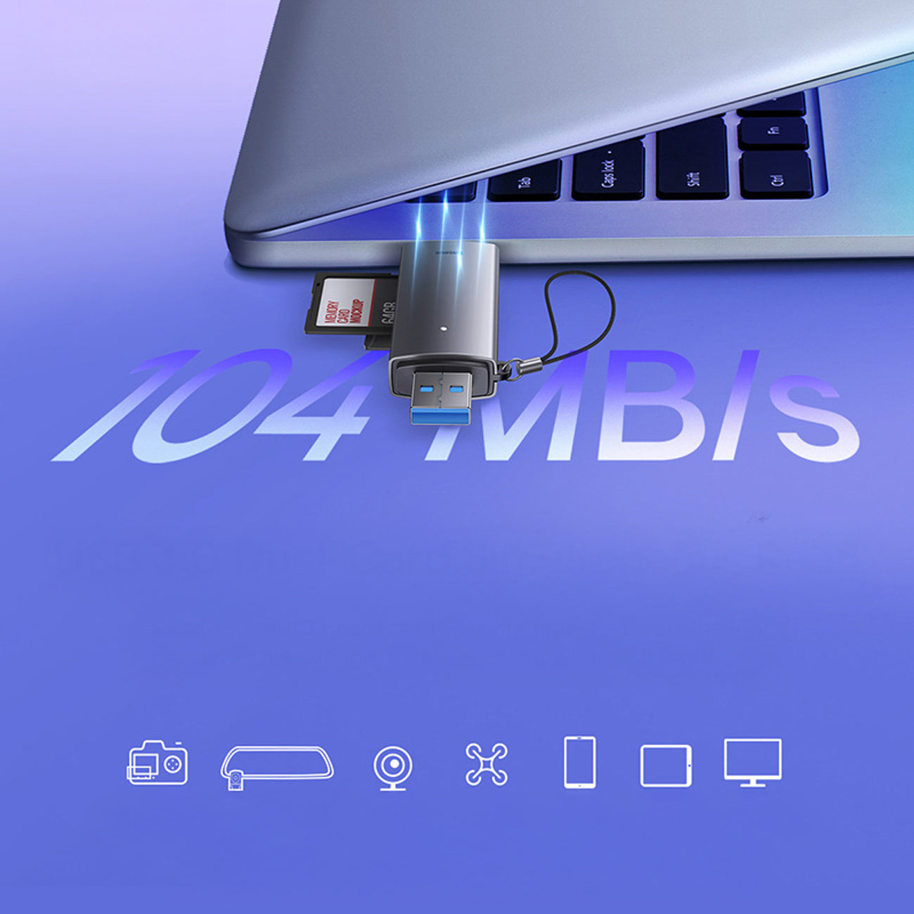 Baseus Lite Series Czytnik kart USB-A/USB-C 3.0 SD/TF