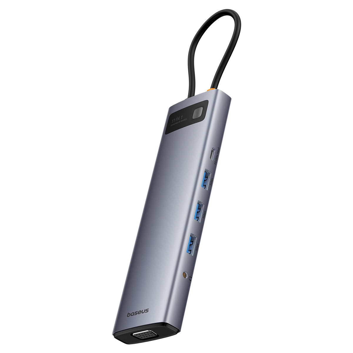 HUB 11w1 Baseus Metal Gleam Series USB-C do USB-C PD / 3x USB-A 3.0 / USB-A 2.0 / HDMI / VGA / AUX / RJ-45 / SD TF
