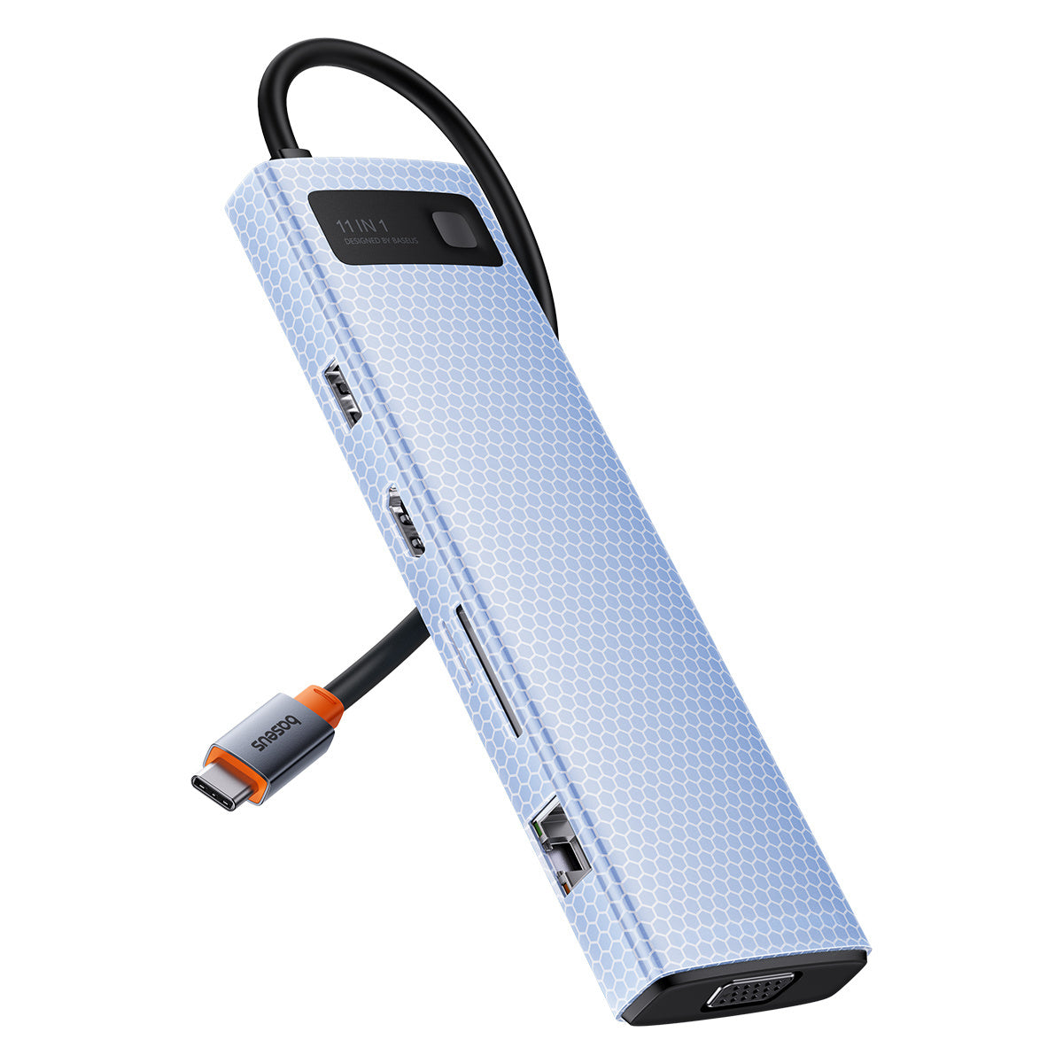 HUB 11w1 Baseus Metal Gleam Series USB-C do USB-C PD / 3x USB-A 3.0 / USB-A 2.0 / HDMI / VGA / AUX / RJ-45 / SD TF