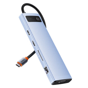 HUB 11w1 Baseus Metal Gleam Series USB-C do USB-C PD / 3x USB-A 3.0 / USB-A 2.0 / HDMI / VGA / AUX / RJ-45 / SD TF