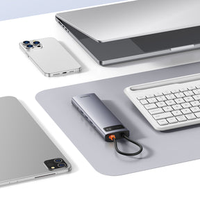 HUB 11w1 Baseus Metal Gleam Series USB-C do USB-C PD / 3x USB-A 3.0 / USB-A 2.0 / HDMI / VGA / AUX / RJ-45 / SD TF