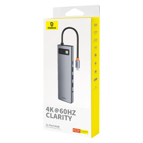 HUB 11w1 Baseus Metal Gleam Series USB-C do USB-C PD / 3x USB-A 3.0 / USB-A 2.0 / HDMI / VGA / AUX / RJ-45 / SD TF