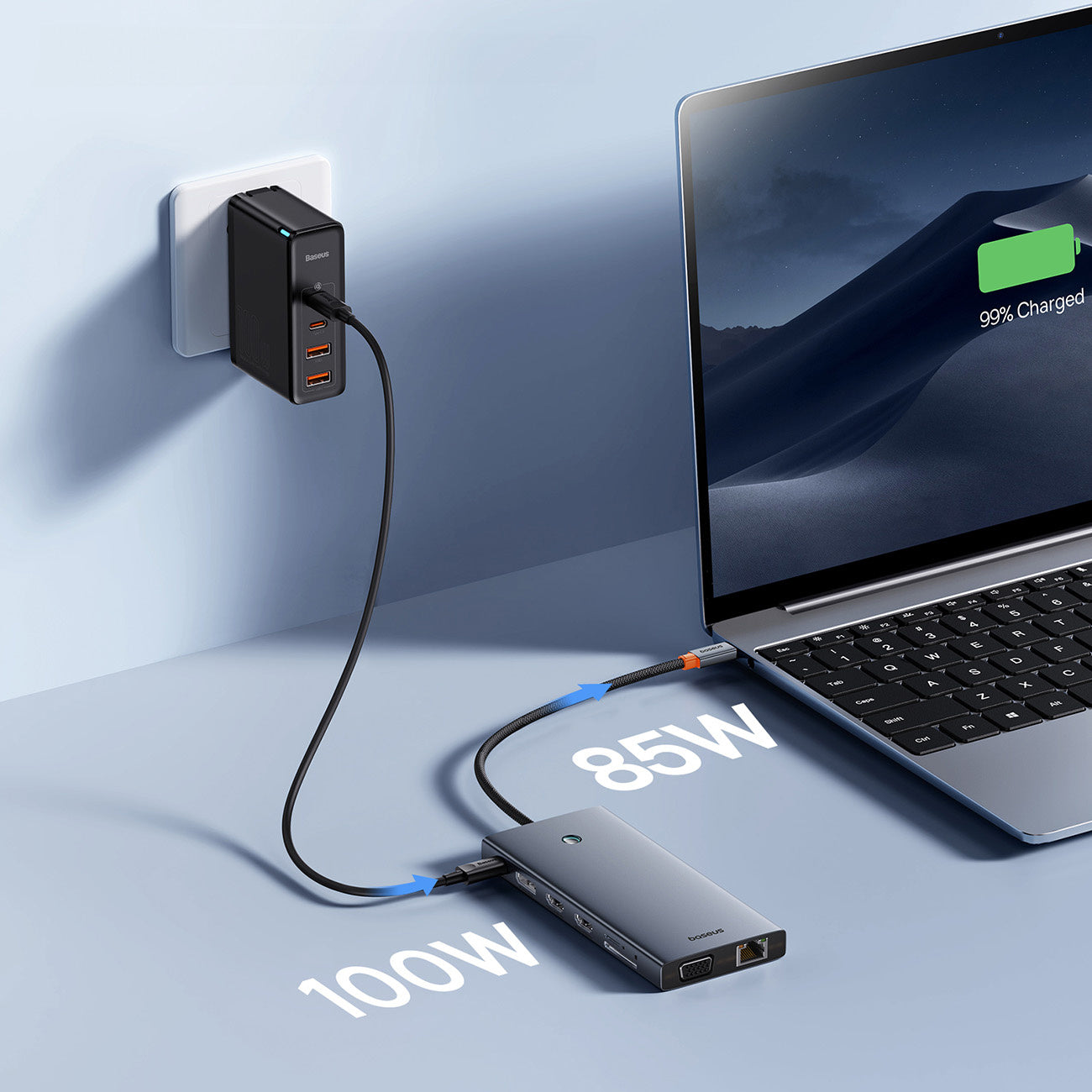 HUB Baseus PortalJoy Series 13w1 USB-C - 2x HDMI / DP / VGA / USB-A 3.1 / USB-C 3.1 / USB-A 2.0 / PD / RJ45 / SD / TF / AUX