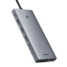 HUB Baseus PortalJoy Series 13w1 USB-C - 2x HDMI / DP / VGA / USB-A 3.1 / USB-C 3.1 / USB-A 2.0 / PD / RJ45 / SD / TF / AUX