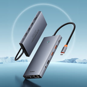 HUB Baseus PortalJoy Series 13w1 USB-C - 2x HDMI / DP / VGA / USB-A 3.1 / USB-C 3.1 / USB-A 2.0 / PD / RJ45 / SD / TF / AUX