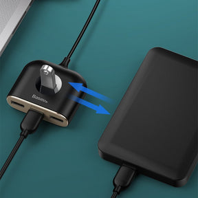 HUB Baseus Square USB-A do 1x USB-A 3.2 Gen 1 / 3x USB 2.0 z kablem 1m