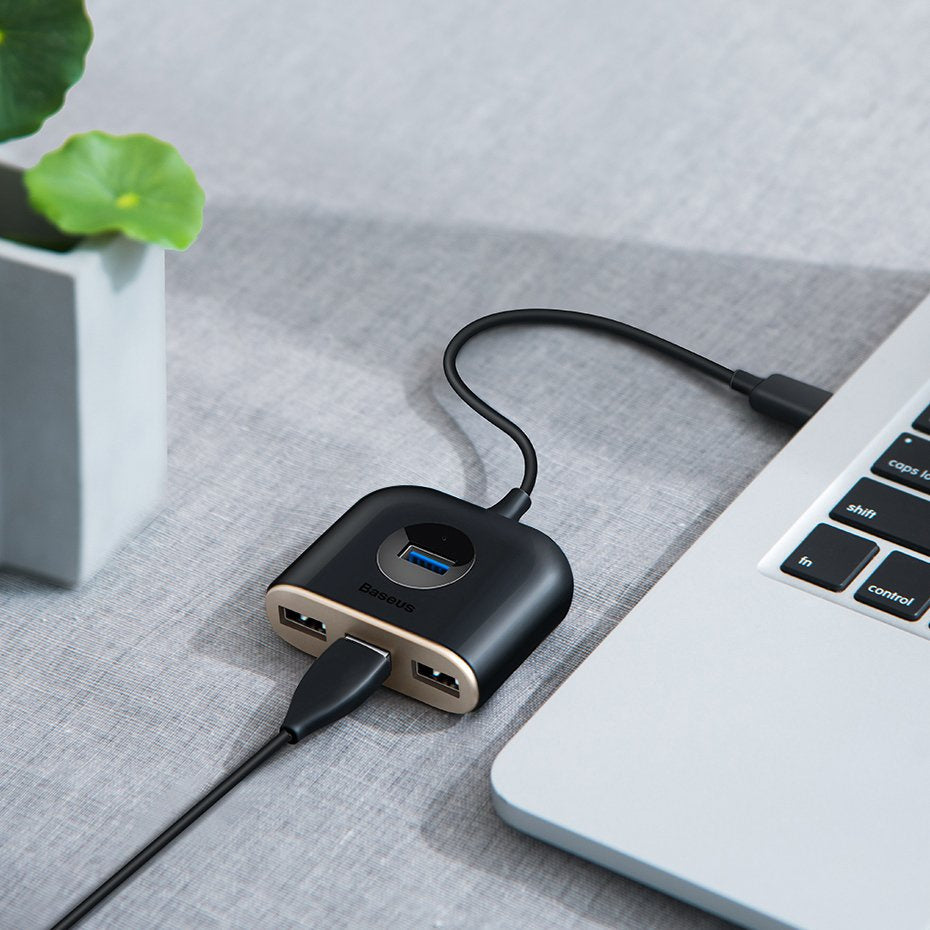 HUB Baseus Square USB-A do 1x USB-A 3.2 Gen 1 / 3x USB 2.0 z kablem 1m