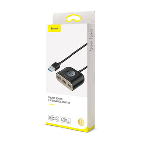 HUB Baseus Square USB-A do 1x USB-A 3.2 Gen 1 / 3x USB 2.0 z kablem 1m