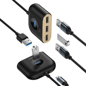 HUB Baseus Square USB-A do 1x USB-A 3.2 Gen 1 / 3x USB 2.0 z kablem 1m