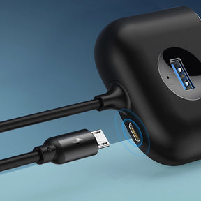 HUB Baseus Square USB-A do 1x USB-A 3.2 Gen 1 / 3x USB 2.0 z kablem 1m