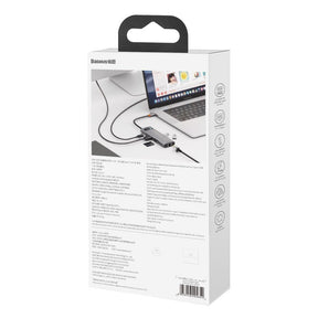 Hub Baseus Metal Gleam 8w1 USB-C - USB-C PD 100W HDMI 4K czytnik kart SD microSD USB-A 3.2 RJ45