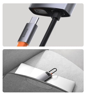 Hub Baseus Metal Gleam 8w1 USB-C - USB-C PD 100W HDMI 4K czytnik kart SD microSD USB-A 3.2 RJ45