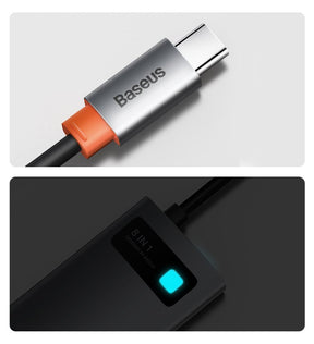 Hub Baseus Metal Gleam 8w1 USB-C - USB-C PD 100W HDMI 4K czytnik kart SD microSD USB-A 3.2 RJ45