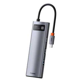 Hub Baseus Metal Gleam 8w1 USB-C - USB-C PD 100W HDMI 4K czytnik kart SD microSD USB-A 3.2 RJ45