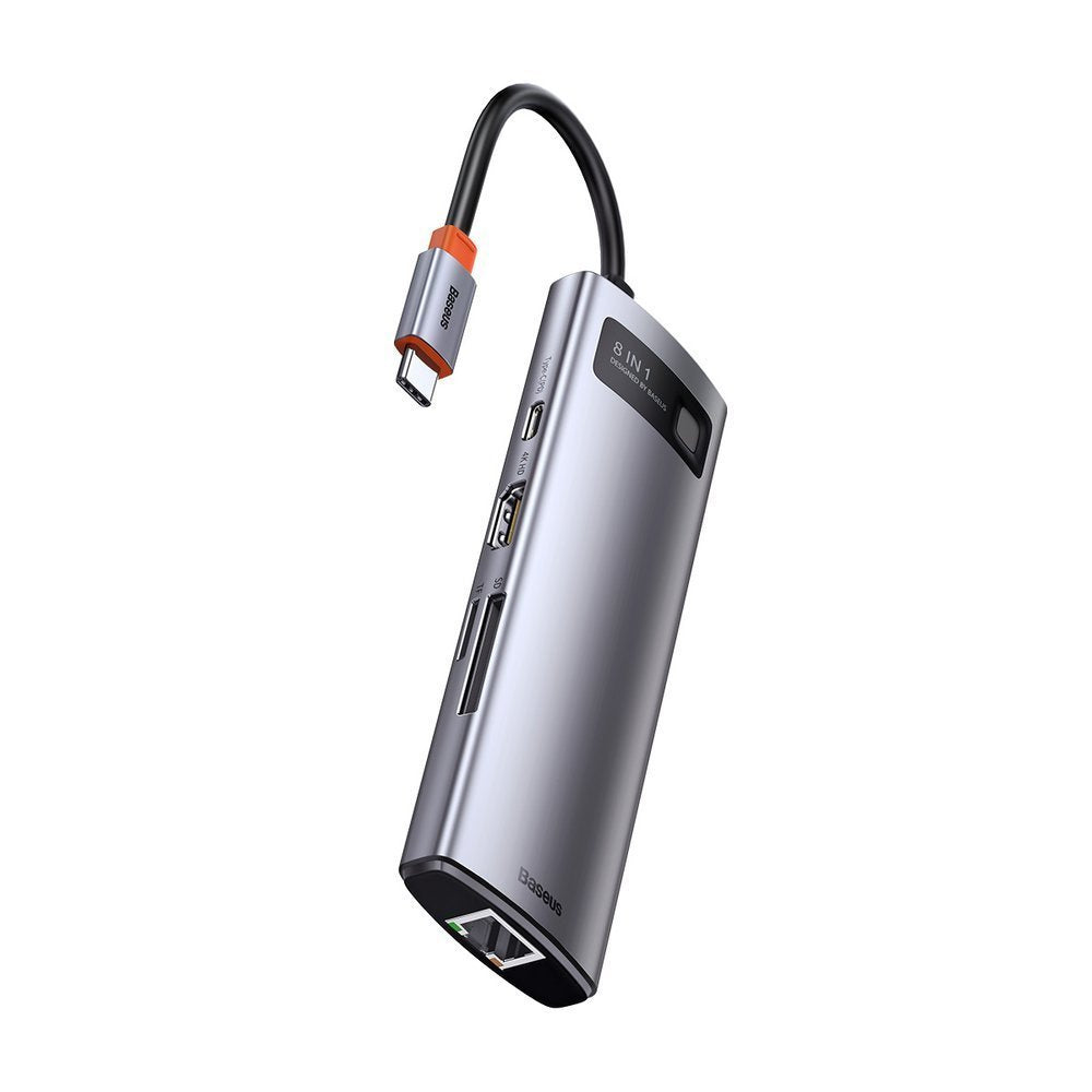 Hub Baseus Metal Gleam 8w1 USB-C - USB-C PD 100W HDMI 4K czytnik kart SD microSD USB-A 3.2 RJ45