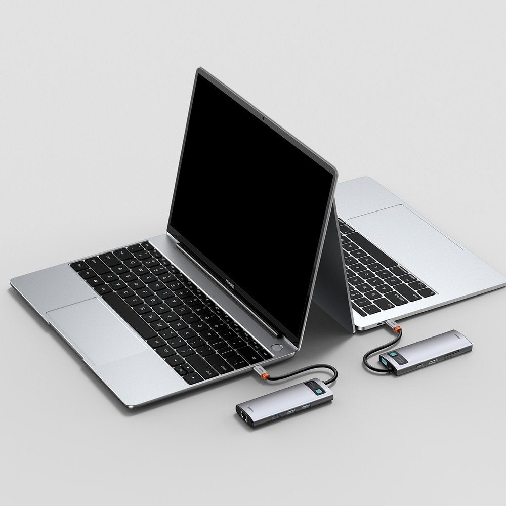Hub Baseus Metal Gleam 8w1 USB-C - USB-C PD 100W HDMI 4K czytnik kart SD microSD USB-A 3.2 RJ45