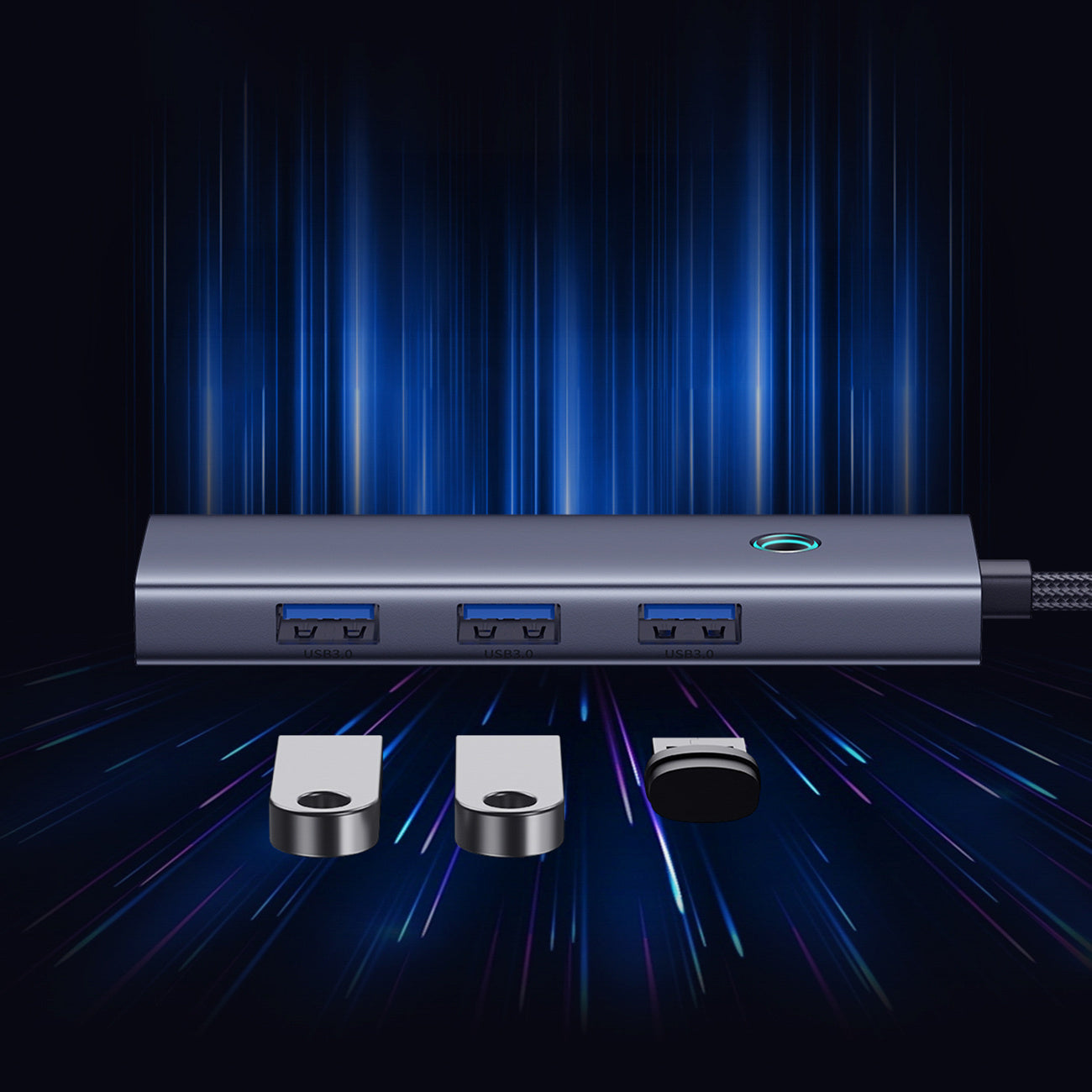 Hub Baseus UltraJoy Series 5w1 USB-C do 1x HDMI 4K@30Hz + 4x USB-A 3.0
