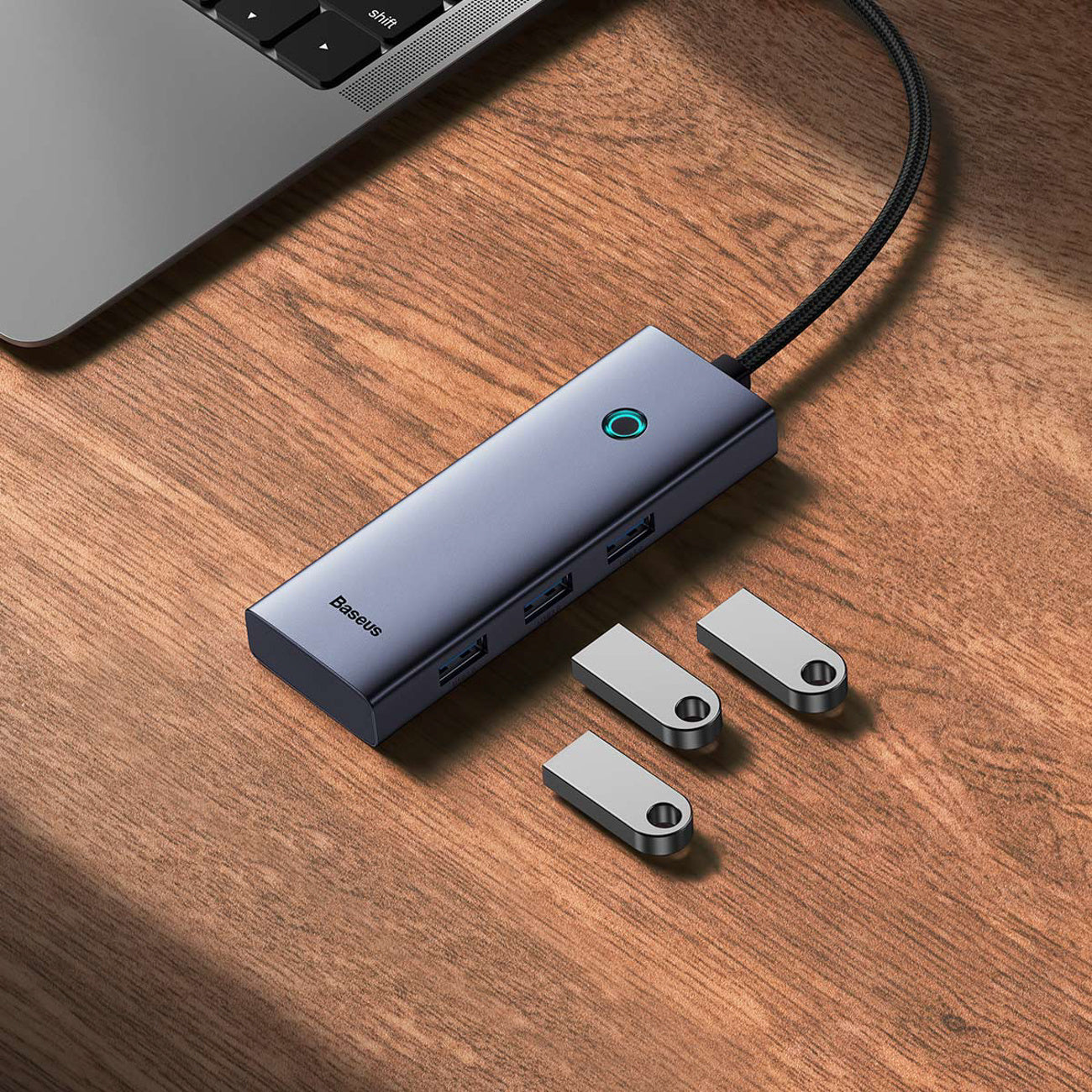 Hub Baseus UltraJoy Series 5w1 USB-C do 1x HDMI 4K@30Hz + 4x USB-A 3.0