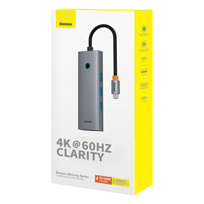 Baseus UltraJoy Series Hub 6 w 1 USB-C do HDMI 4K@60Hz + 4x USB-A 3.0 + USB-C PD