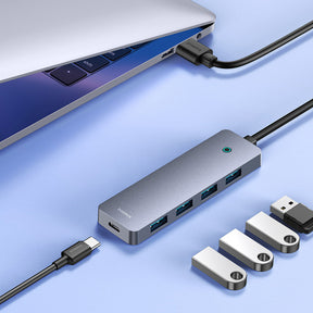 Baseus UltraJoy Series Hub USB-A 4x USB-A 3.0 1x USB-C 5V 15cm