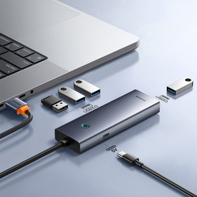Hub USB-A Baseus UltraJoy Series 4xUSB-A 3.0 1xUSB-C 5V 50cm
