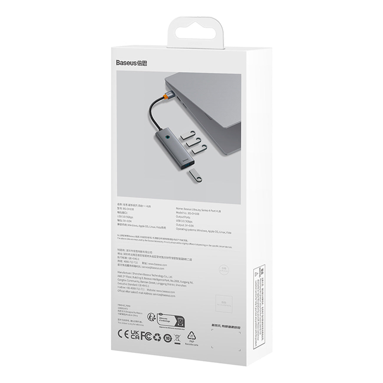 Baseus UltraJoy Series Hub USB-A 4x USB-A 3.0 1x USB-C 5V