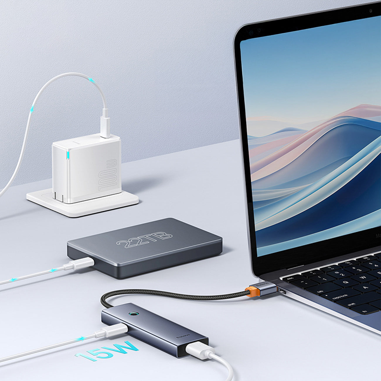 Baseus UltraJoy Series Hub USB-A 4x USB-A 3.0 1x USB-C 5V