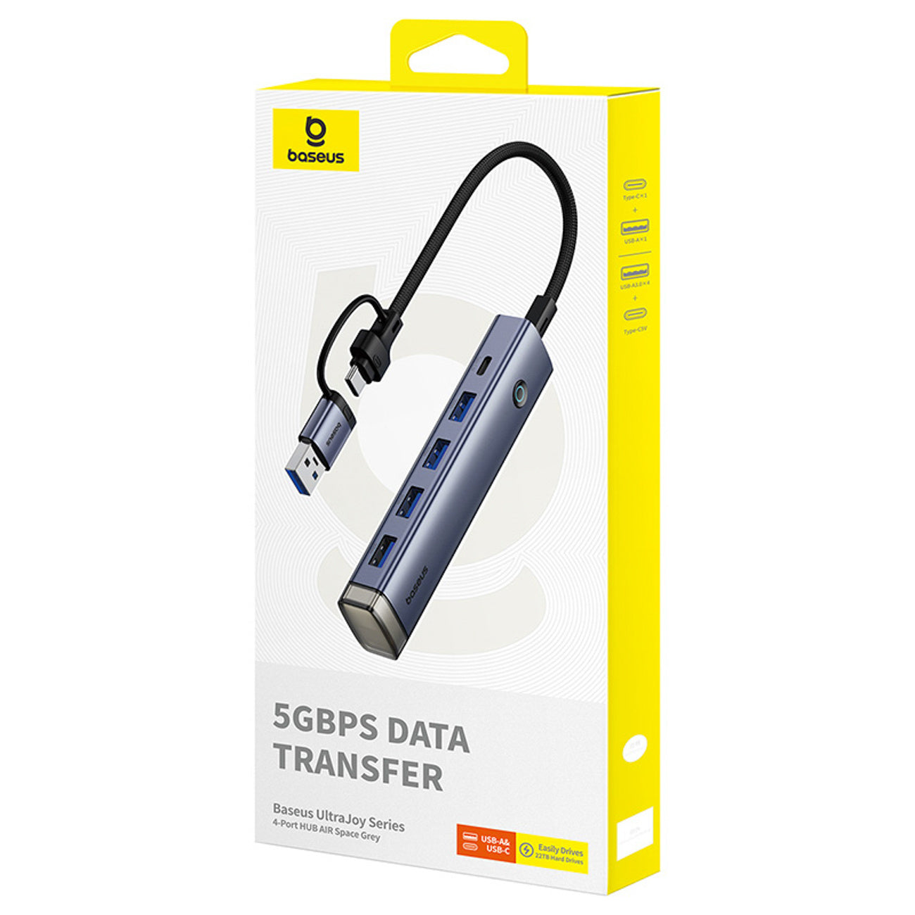 Baseus UltraJoy Series Hub USB-A/USB-C 4xUSB-A 3.0 1xUSB-C 5V