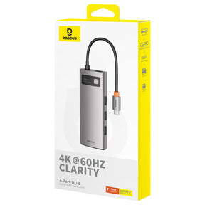 Hub USB-C Baseus Metal Gleam 7w1 HDMI 4K 60Hz / 3x USB 3.0 / USB-C PD / SD / microSD