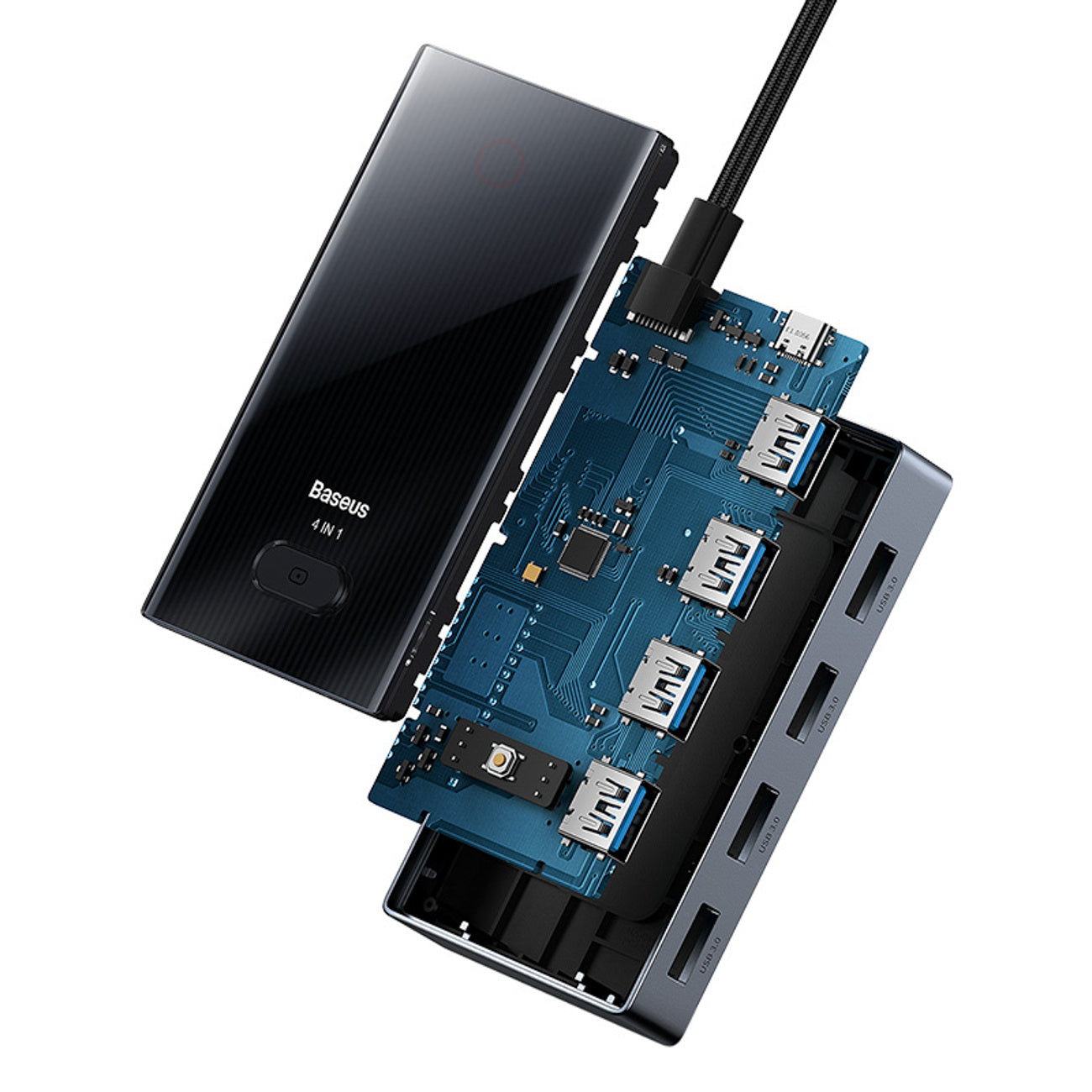 Hub USB-C Baseus PioneerJoy 4xUSB-A 3.0