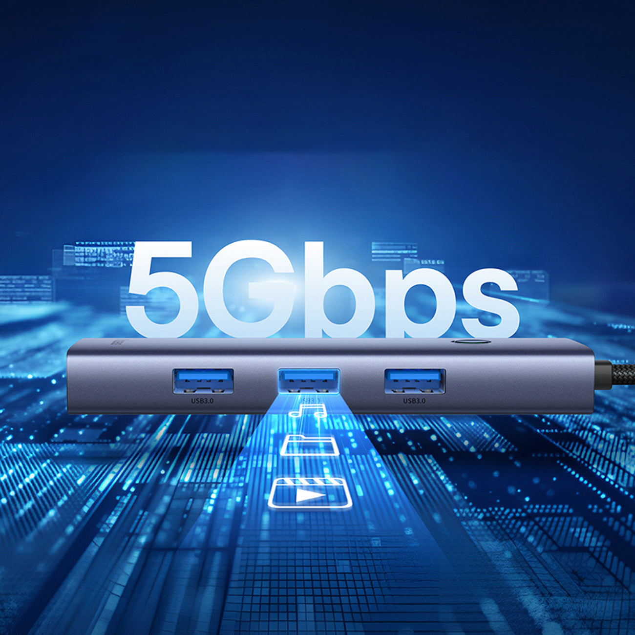 Baseus UltraJoy Series Hub USB-C 4x USB-A 3.0 1x USB-C 5V