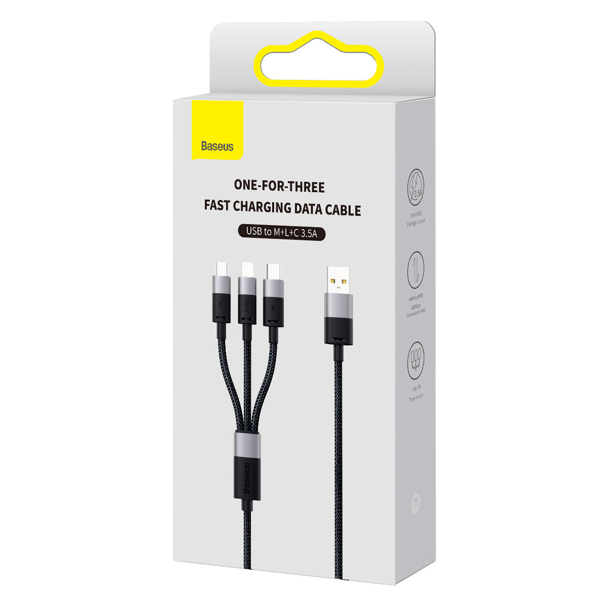 Baseus StarSpeed Kabel 3w1 USB-A – micro USB / Lightning / USB-C 3.5A 1.2m