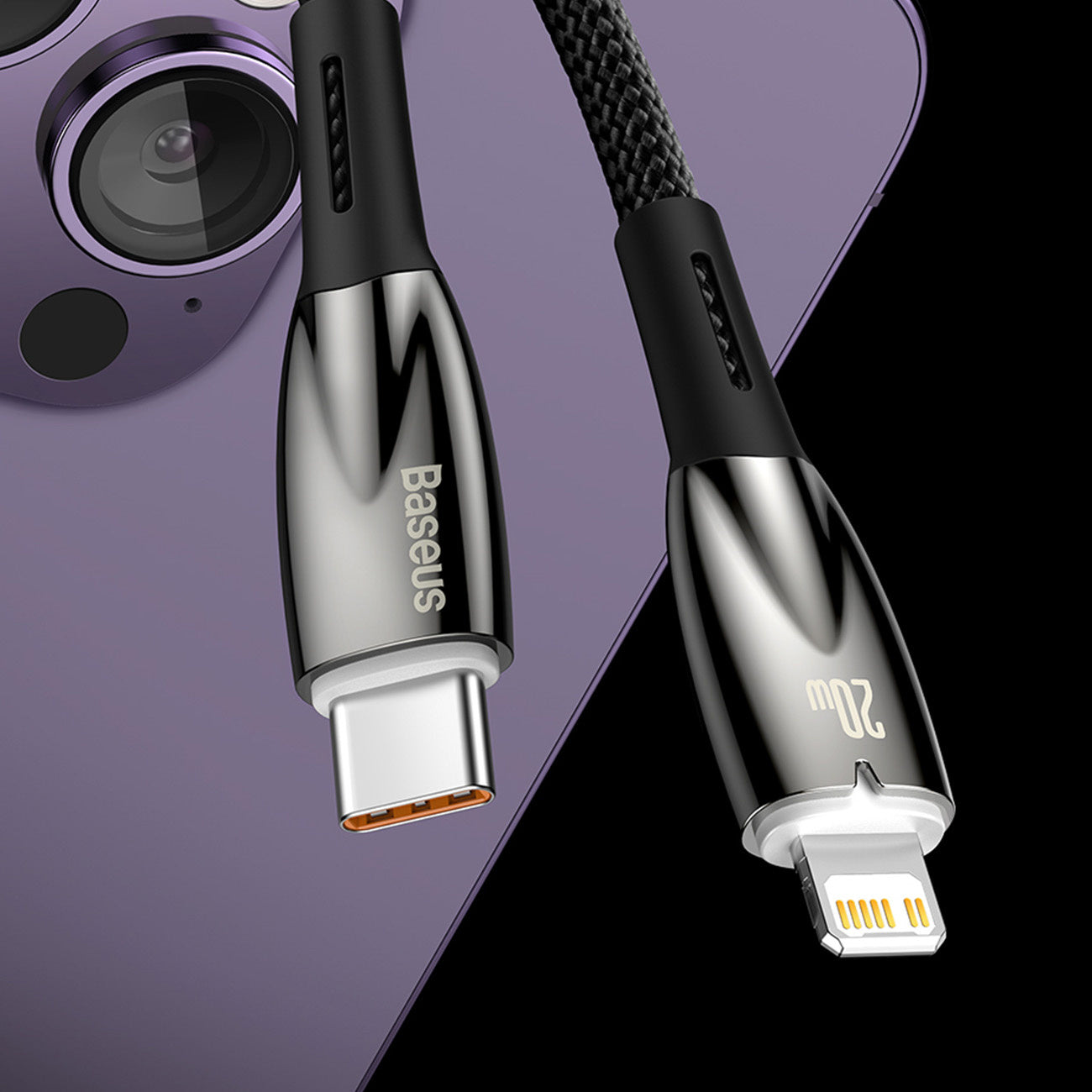 Baseus Glimmer Series Kabel USB-C – Lightning PD 20W 480 Mb/s 1m