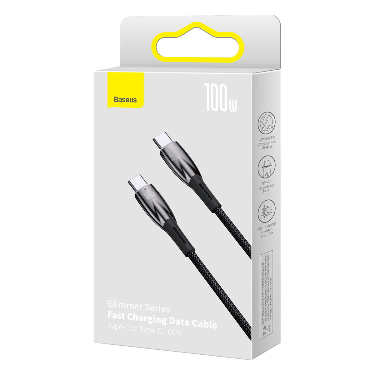 Baseus Glimmer Series Kabel USB-C – USB-C PD 100W 5A 480Mb/s 1m