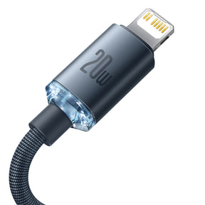 Baseus Crystal Shine Series Kabel Lightning – USB-C PD QC 20W 480Mb/s 2m
