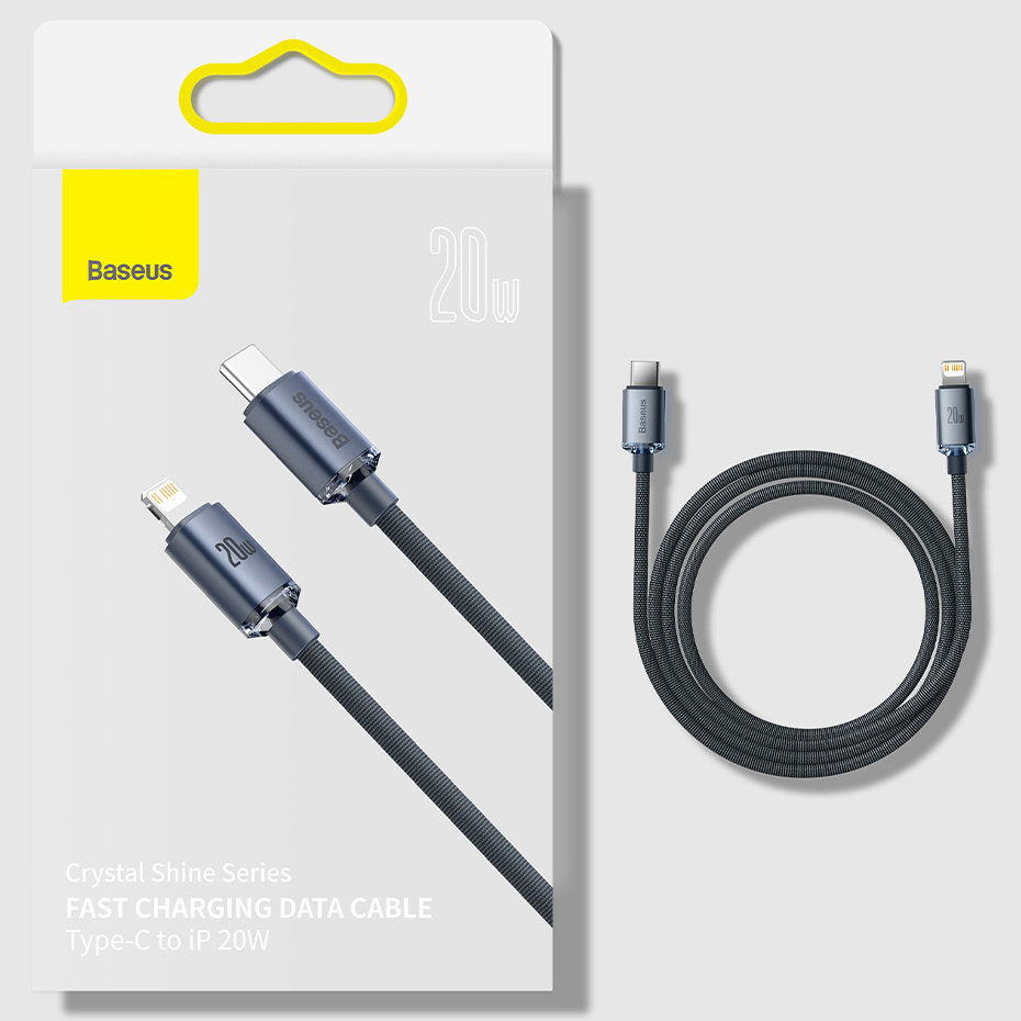 Baseus Crystal Shine Series Kabel USB-C – Lightning PD 20W 480Mb/s 2m