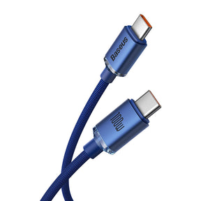 Baseus Crystal Shine Series Kabel USB-C - USB-C PD 100W 5A 480Mb/s 1,2m