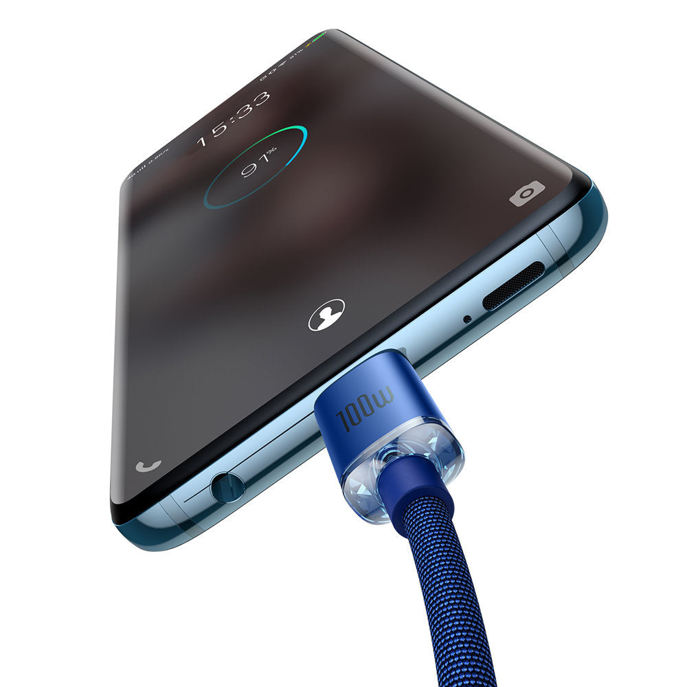 Baseus Crystal Shine Series Kabel USB-C - USB-C PD 100W 5A 480Mb/s 1,2m