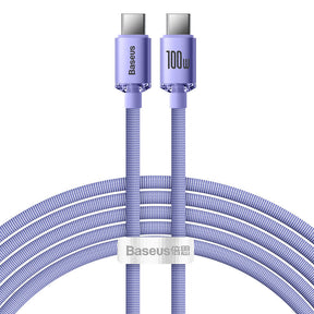 Baseus Crystal Shine Series Kabel USB-C – USB-C PD QC 100W 5A 480 Mb/s 2m