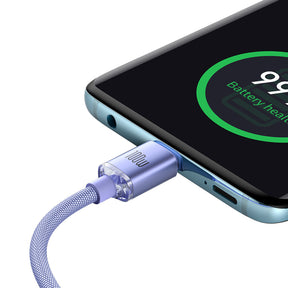 Baseus Crystal Shine Series Kabel USB-C – USB-C PD QC 100W 5A 480 Mb/s 2m