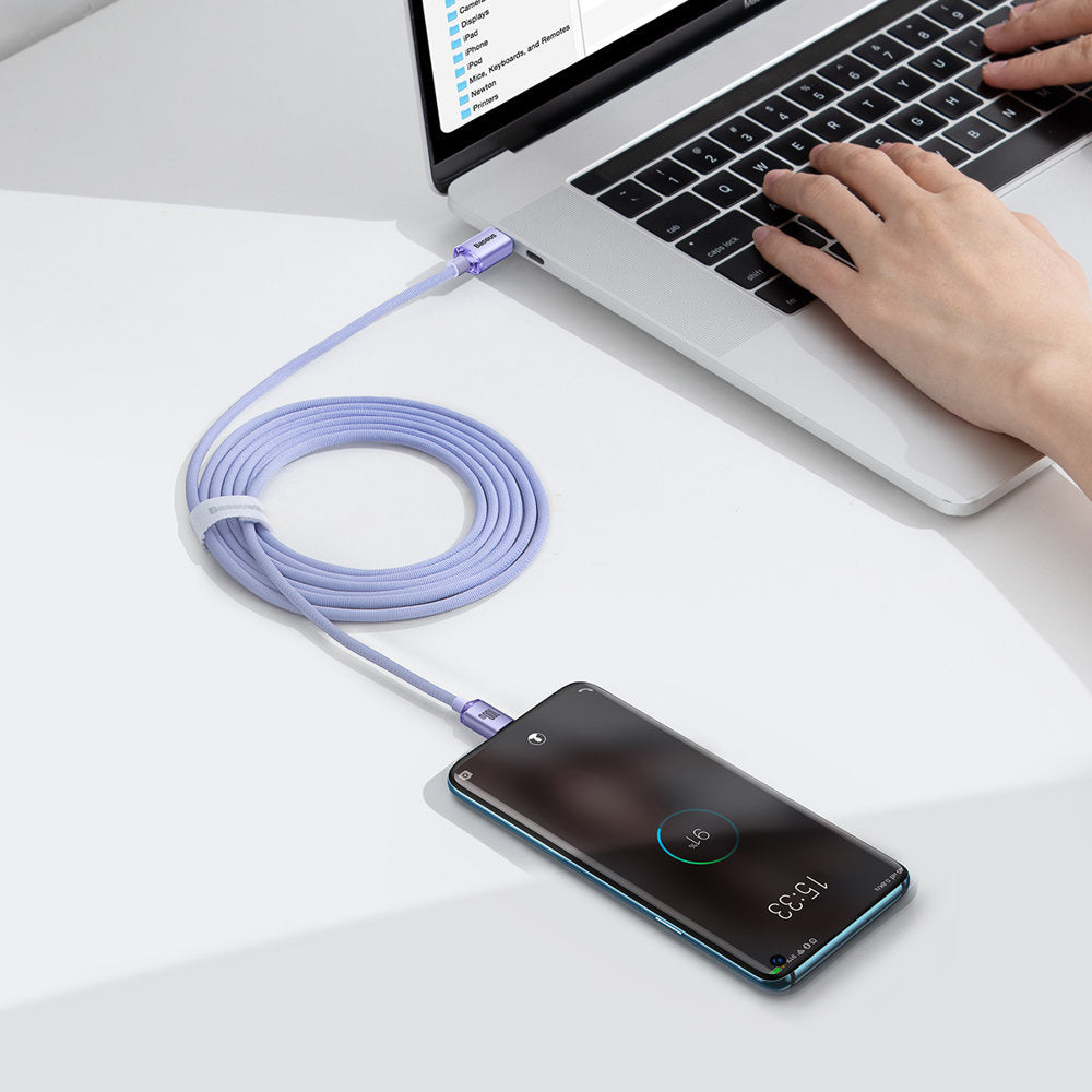Baseus Crystal Shine Series Kabel USB-C – USB-C PD QC 100W 5A 480 Mb/s 2m