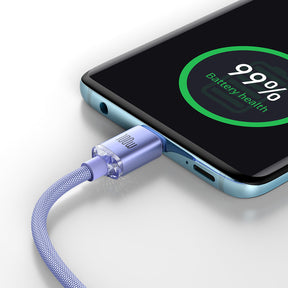 Baseus Crystal Shine Series Kabel USB-C – USB-C PD QC 100W 5A 480 Mb/s 2m